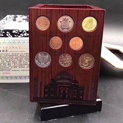 【圖】世界貨幣硬幣筆筒擺件.28枚外國硬幣.賺錢筆筒擺件.外幣錢幣筆筒搭配/價格-cx1213凌